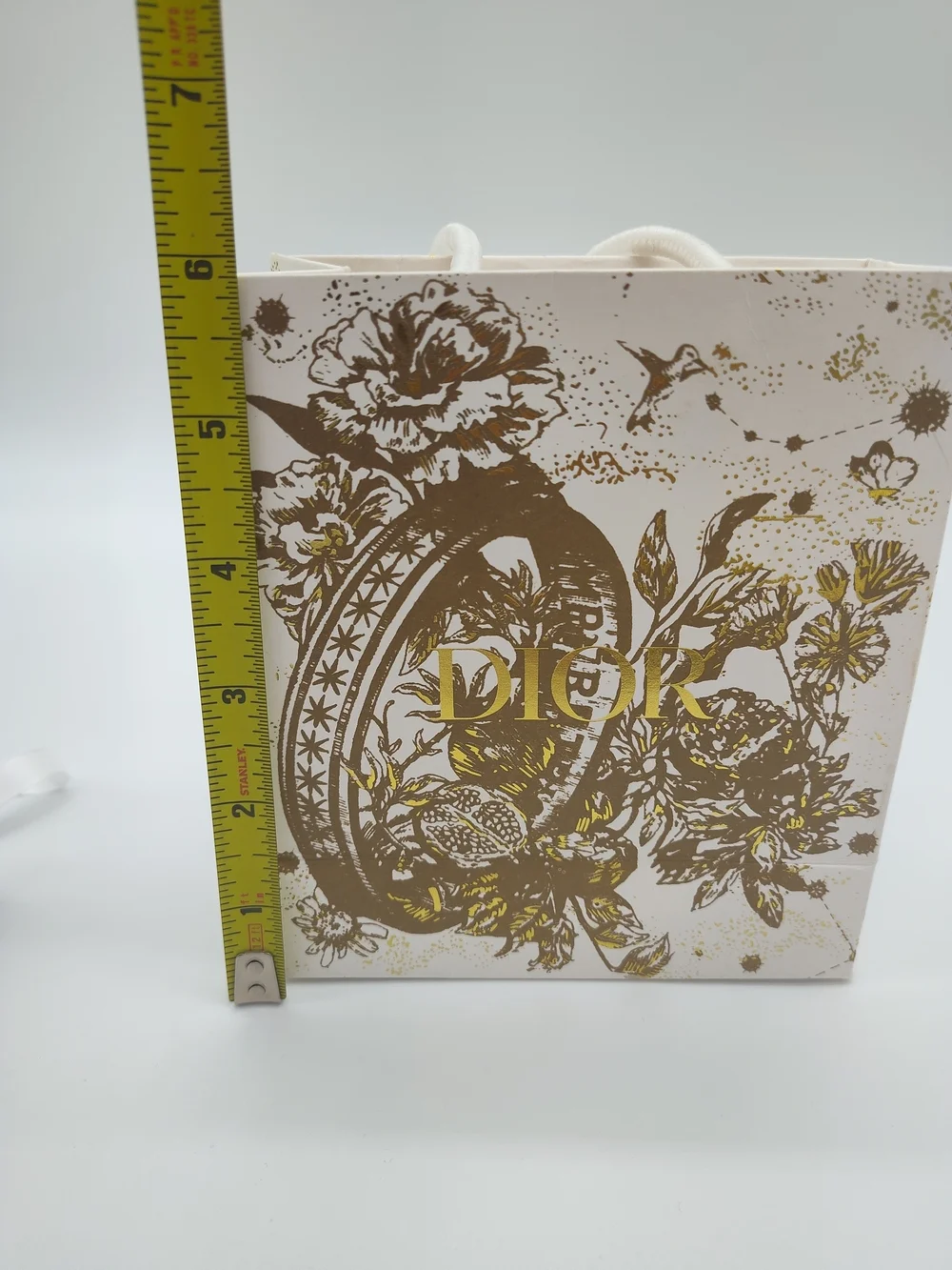 DIOR Limited Edition Gold Foil Butterfly Gift Bag Box Ribbon Dust Bag Set